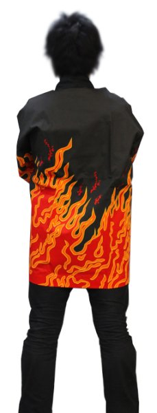 画像3: お祭り法被【炎】黒 (黒系 赤系) (3)