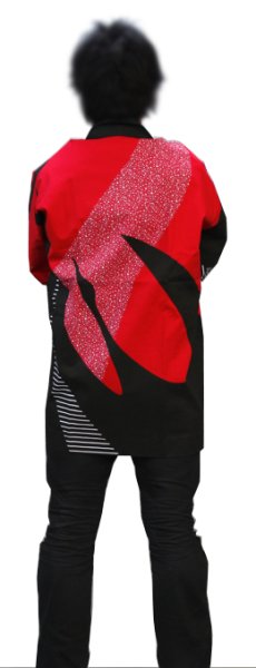 画像3: お祭り法被 【抽象柄】 赤・黒 (3)