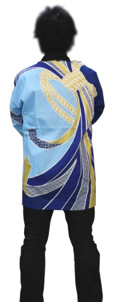 画像12: お祭り法被　人気ナンバー１　【束ね熨斗(のし)】金の箔加工　赤黒・水色紺 (12)