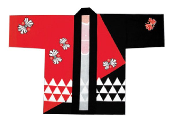 画像3: お祭り法被 【鱗・熨斗に祭】 赤黒・黄黒・ピンク黒 edo6339 edo6352 edo6353 (3)