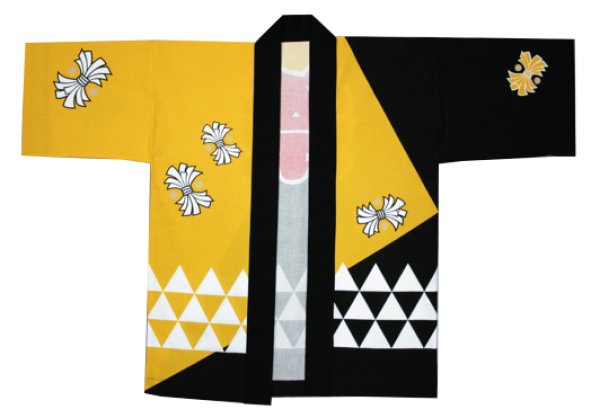 画像7: お祭り法被 【鱗・熨斗に祭】 赤黒・黄黒・ピンク黒 edo6339 edo6352 edo6353 (7)