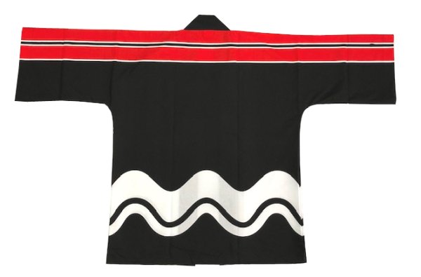 画像2: お祭り法被:半纏帯別売【抽象柄】黒・赤 (2)