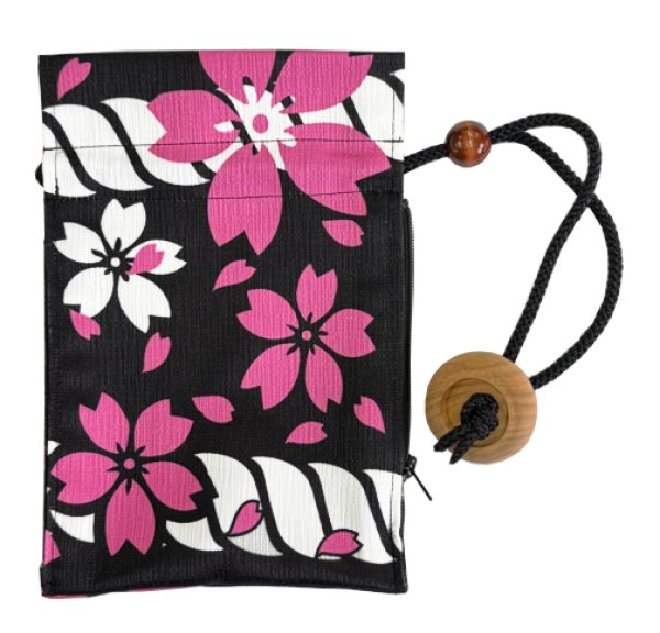 画像5: ファスナー付　ナイアガラ巾着袋　【纏・桜・綱・龍・祭・三つ巴・吉原つなぎ】 (5)