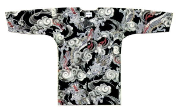鯉口シャツ【龍】黒・白 S・M・L・LL・3L寸s606-607の