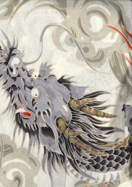 画像5: 鯉口シャツ【龍】黒・白 S・M・L・LL・3L寸 (5)