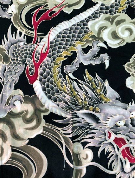画像3: 鯉口シャツ【龍】黒・白 S・M・L・LL・3L寸 (3)