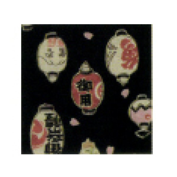 画像2: 鯉口シャツ 【黒地に提灯】 S・M・L・LL・3L寸 黒系 (2)