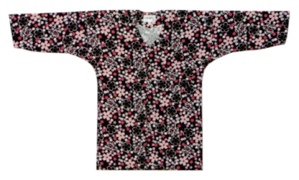 画像4: 鯉口シャツ　【紫地に桜・黒地に桜】　Ｓ・Ｍ・Ｌ・ＬＬ・３Ｌ寸 青系 赤系 黒系 (4)