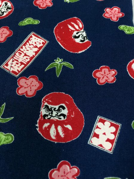 画像6: 鯉口シャツ　【黄色地にだるま・紺地にだるま】　Ｓ・Ｍ・Ｌ・ＬＬ・３Ｌ寸 黄系 赤系 青系 (6)