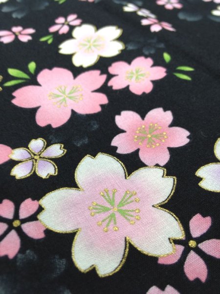 画像7: 鯉口シャツ【桜　黒系・エンジ系】　Ｓ・Ｍ・Ｌ・ＬＬ・３Ｌ寸　大人用 男性女性兼用 黒系 赤系 (7)