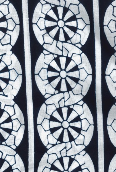 画像4: 注染本染め 鯉口シャツ【源氏車】白地に紺 M・L・LL寸 青系 (4)