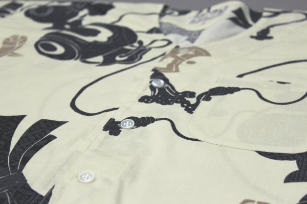 画像6: 鯉口シャツ【宝尽くし 濃紺・生成・赤】 S・M・L寸 大人用 男性女性兼用 青系 白系 赤系 edo9428 edo9429 edo9430 (6)