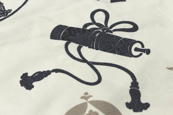 画像7: 鯉口シャツ【宝尽くし 濃紺・生成・赤】 S・M・L寸 大人用 男性女性兼用 青系 白系 赤系 edo9428 edo9429 edo9430 (7)