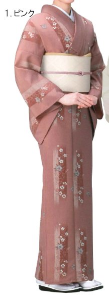 画像3: 【女単衣仕立】着物 桔梗と撫子 ピンク・芥子【受注生産品】KI-1003 KI-1023 (3)