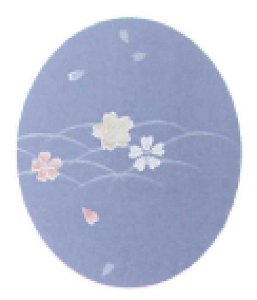 画像3: 【女単衣仕立】着物 桜と露芝・ブルー【受注生産品】 (3)