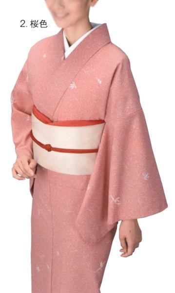 画像4: 【女単衣仕立】着物 楓とび小紋 藤色・桜色【受注生産品】KI-1071 KI-1072 (4)