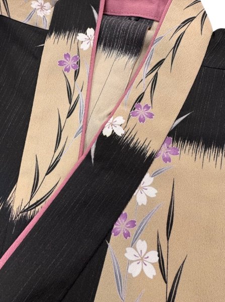 画像5: 作務衣・上着【市松桜・黒】M・L寸 (5)