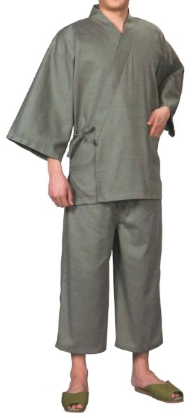 画像2: リネン対応 バニラン作務衣 男性用2サイズ・婦人用2サイズ・子ども用3サイズ 1サイズ10枚1セット BR-104 BR-105 BR-120 (2)