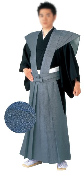 画像6: 綿裃 鮫小紋・三升・紗綾形(さやがた) 肩衣 袴 祭事 節分 豆まき 侍 武士 江戸時代 時代祭 参勤交代行列 上下 時代劇 コスプレ 舞台 舞踊 踊り edo7827 edo7828 edo7829 (6)