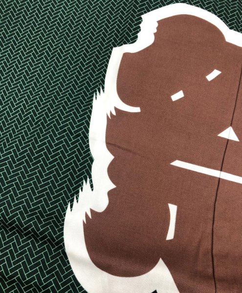 画像2: お祭り長法被・半纏帯別売 桧垣に「祭」 顔料染 シルクプリント ロング法被 檜垣 (2)