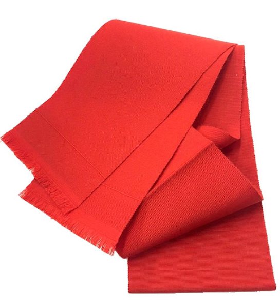 画像2: ウール四寸帯 朱赤 (2)