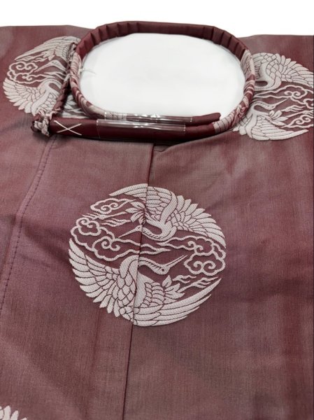 画像3: 狩衣【上下対い鶴】 あずき色 (3)