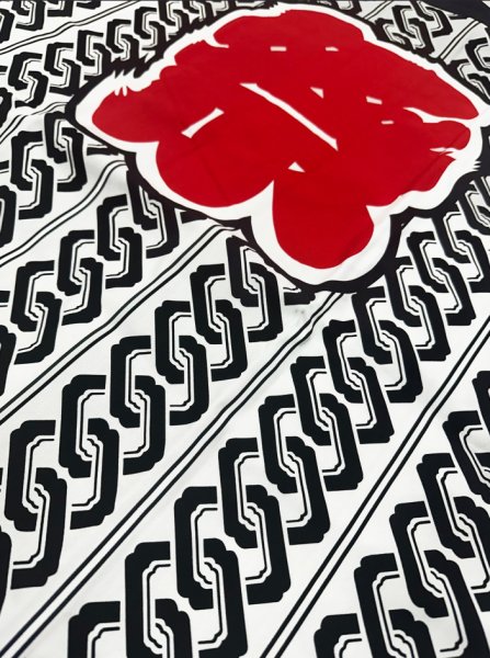 画像3: お祭り法被:半纏帯別売【吉原つなぎに祭】白地に黒 (白系 黒系) (3)