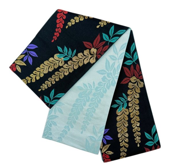 画像6: 女物 多色小袋四寸帯【藤・流線・流水・鼓・鞠】s4451 s4452 s4453 s4454 (6)