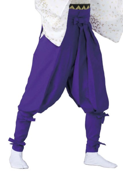 画像2: 無地たっつけ袴(腰板付) 黒・赤・紫 M・L寸 ty66001 ty66006 ty66007 (2)