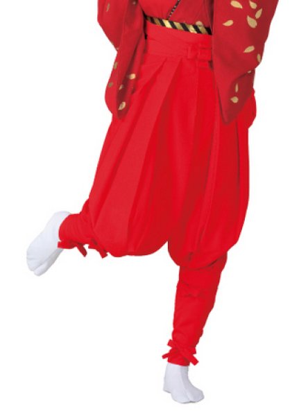 画像4: 無地たっつけ袴(腰板付) 黒・赤・紫 M・L寸 ty66001 ty66006 ty66007 (4)