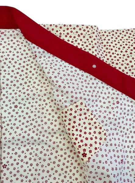 画像4: 作務衣・上着【姫桜・エンジ】M・L寸 (4)