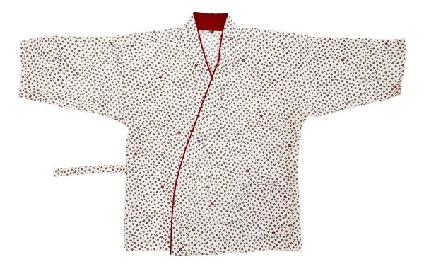 画像2: 作務衣・上着【姫桜・エンジ】M・L寸 (2)