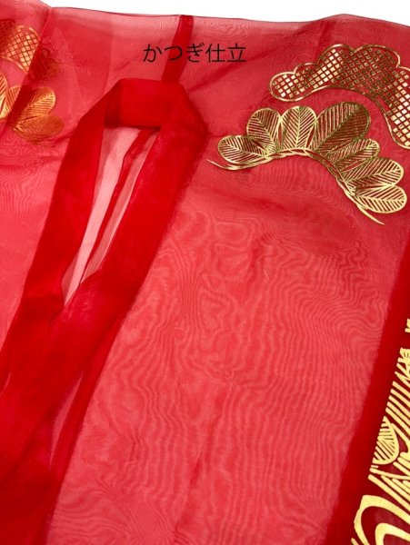 画像6: かつぎ 箔加工 赤(かつぎ仕立/掛け仕立) (6)