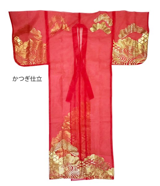 画像5: かつぎ 箔加工 赤(かつぎ仕立/掛け仕立) (5)
