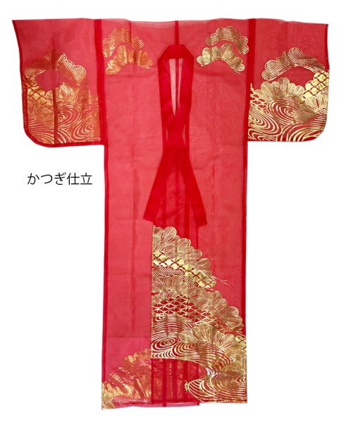 画像4: かつぎ 箔加工 赤(かつぎ仕立/掛け仕立) (4)