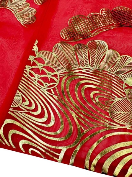 画像7: かつぎ 箔加工 赤(かつぎ仕立/掛け仕立) (7)