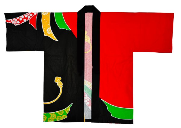 画像8: お祭り法被：半纏帯別売【束ね熨斗】青黒・赤黒 (8)