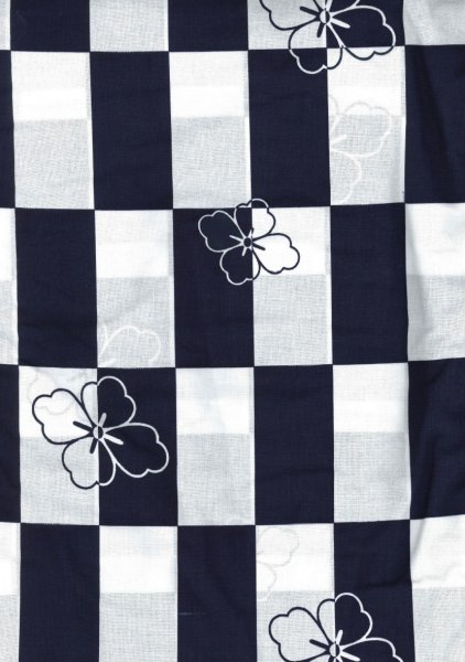 画像2: 【男女同柄】反物・仕立て上がり　お揃い浴衣　男仕立Ｍ寸・男仕立Ｌ寸・女仕立【市松・花菱】 (2)