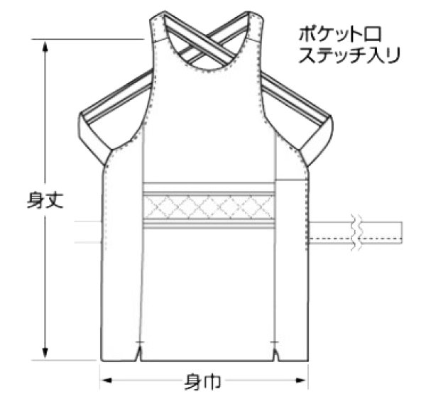 画像2: 大人用 デニム腹掛け股引き上下セット【ブルー】 (2)