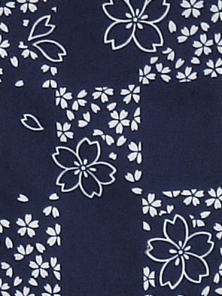 画像2: 【男女同柄】仕立て上がり お揃い浴衣 男仕立M寸・男仕立L寸・男仕立LL寸・女仕立【市松桜】 (2)