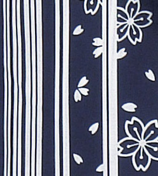 画像2: 【男女同柄】仕立て上がり お揃い浴衣 男仕立M寸・男仕立L寸・男仕立LL寸・女仕立【桜に縞】 (2)