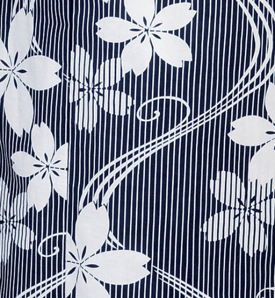 画像2: 【男女同柄】仕立て上がり お揃い浴衣 男仕立M寸・男仕立L寸・男仕立LL寸・女仕立【流水桜】 (2)