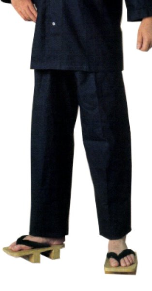 画像6: 腹当付ダボズボン 紐式股引風 無地【白・紺・黒】大人用 男性女性兼用 s777 s778 s779 (6)