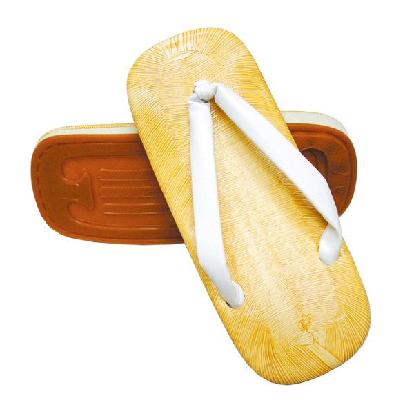 画像2: 【アメゴム底・ビニール表】厨房用草履　【白鼻緒と黒鼻緒がお選びいただけます】　Ｌ・ＬＬ・３Ｌ寸 (2)