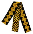 画像6: 芯入り　半纏帯（祭り法被腰紐）　【吉原つなぎ・両子持縞・三升・工字繋ぎ・籠目・獅子毛・左三つ巴】　61095 61096 61097 61098 (6)