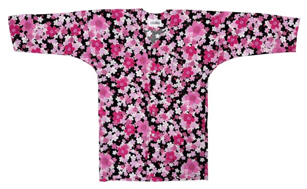 画像4: 鯉口シャツ　【エンジ地に桜・黒地に桜】　Ｓ・Ｍ・Ｌ・ＬＬ・３Ｌ寸 赤系・黒系 (4)