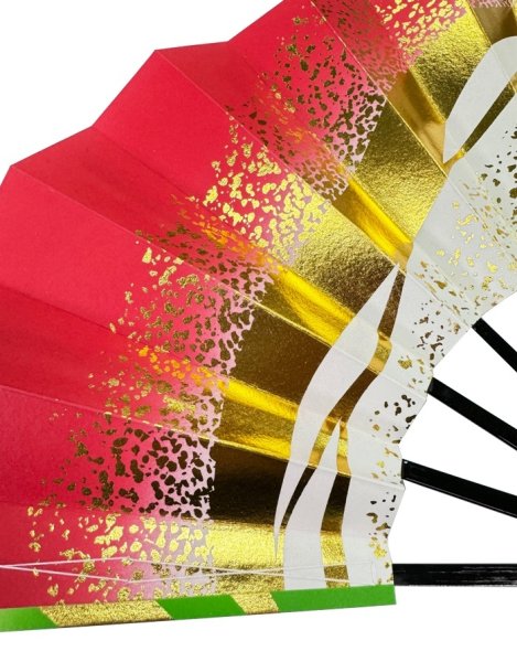 画像3: 舞扇 黒塗骨 9寸5分(約28.8cm)両妻ぼかし 扇子箱なし (3)