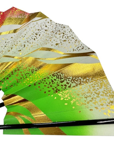 画像2: 舞扇 黒塗骨 9寸5分(約28.8cm)両妻ぼかし 扇子箱なし (2)