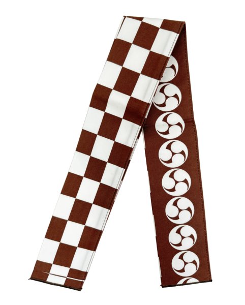 画像6: 半纏帯（芯入り）【三升・吉原つなぎ・市松・三つ巴・工字繋ぎ・綱】　巾約８ｃｍ・長さ約１６０ｃｍ　s121 s122 s123 s124 (6)