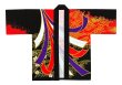 画像5: お祭り法被：半纏帯別売【波に熨斗】黄黒・赤黒 (5)